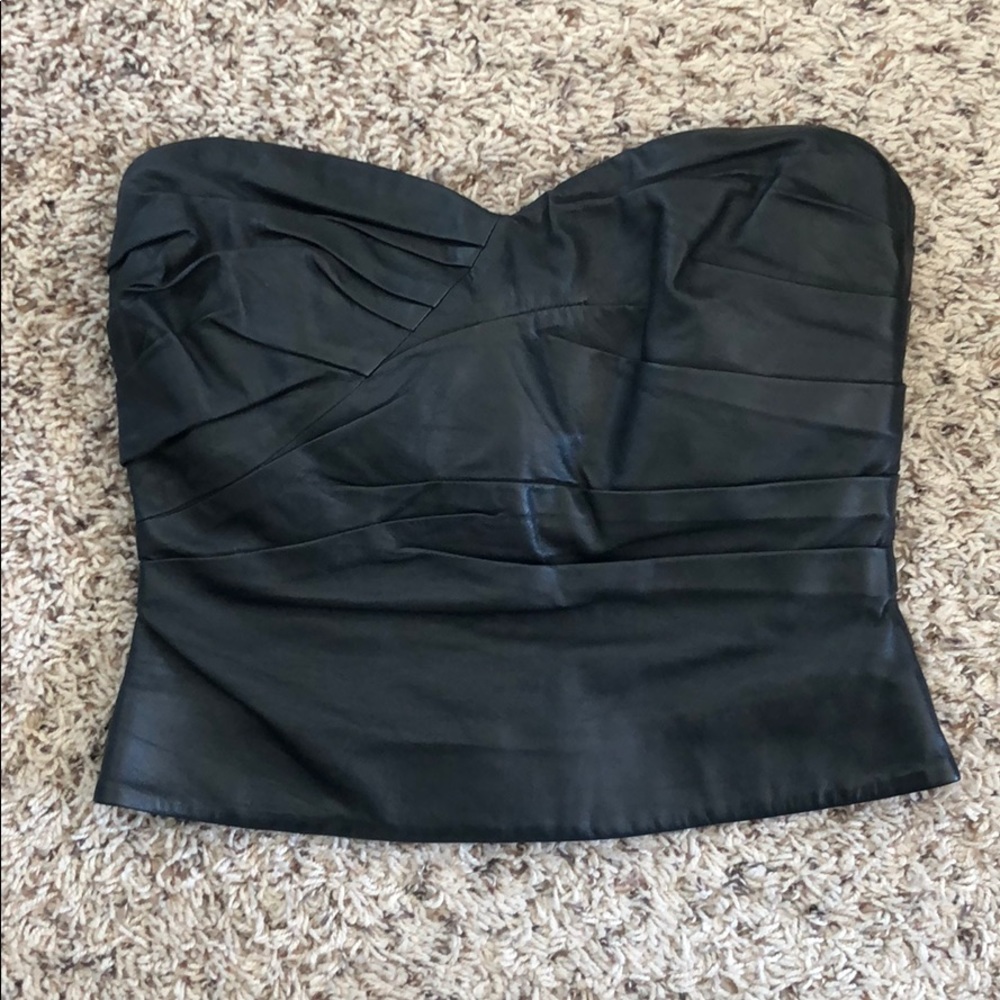 Marc by Marc Jacobs black leather bustier sz 0